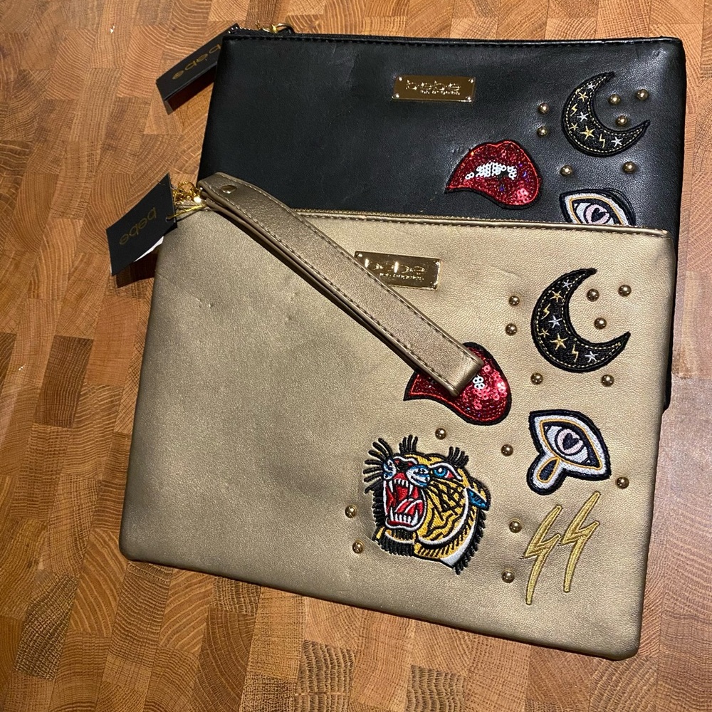 Bebe unique casual envelope bags for errands.